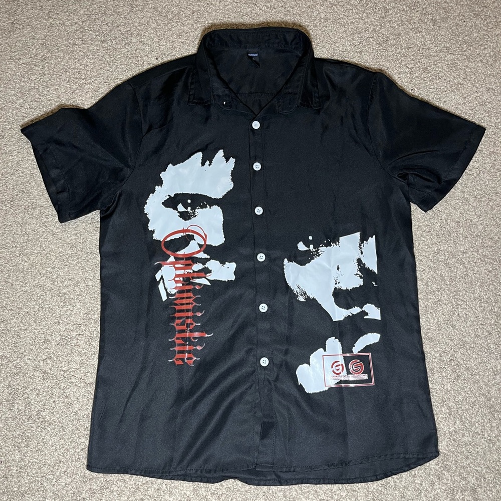 Black button down